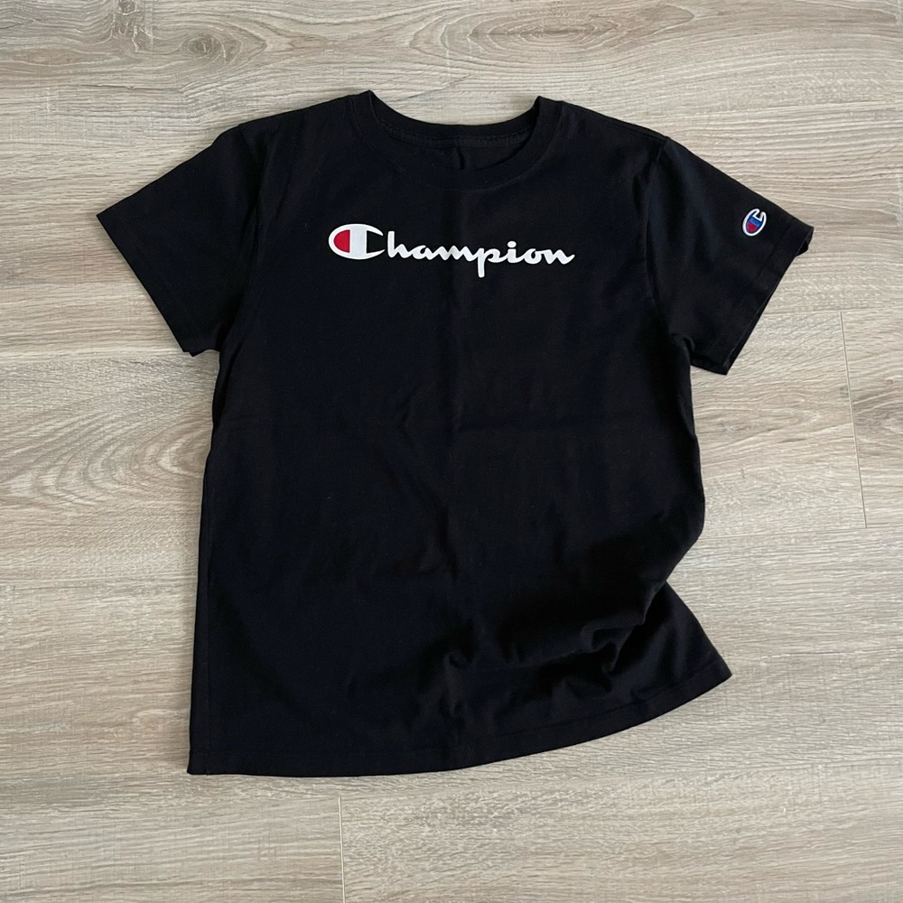 Champion Vintage Logo Black T-Shirt